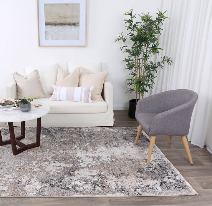 Maryland Mosoel Ash Abstract Soft Rug - M07