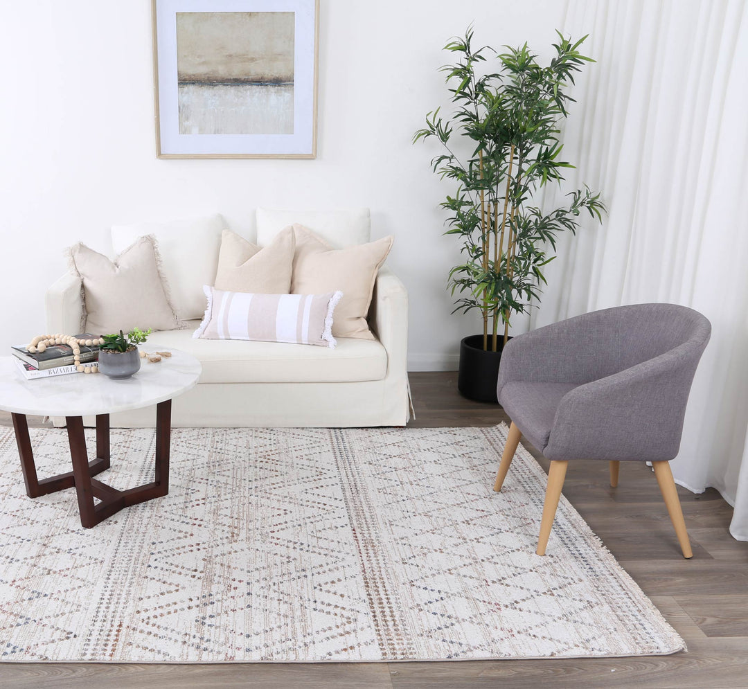 Maryland Tabriz Beige Geometric Soft Rug - M08