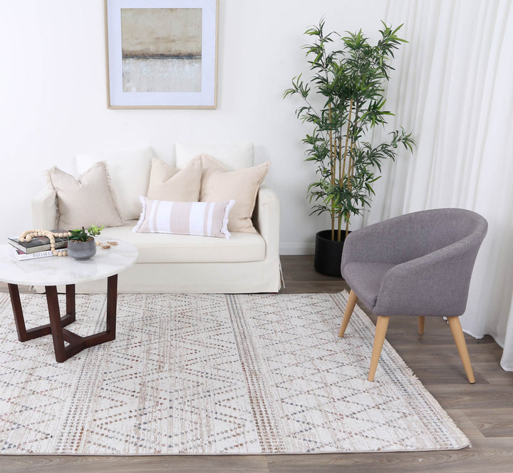 Maryland Tabriz Beige Geometric Soft Rug - M08