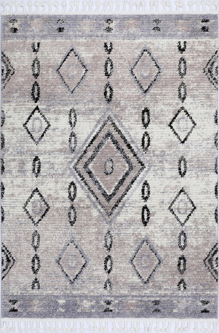 Morocco Tribal Diamond Ash Rug - MORO10