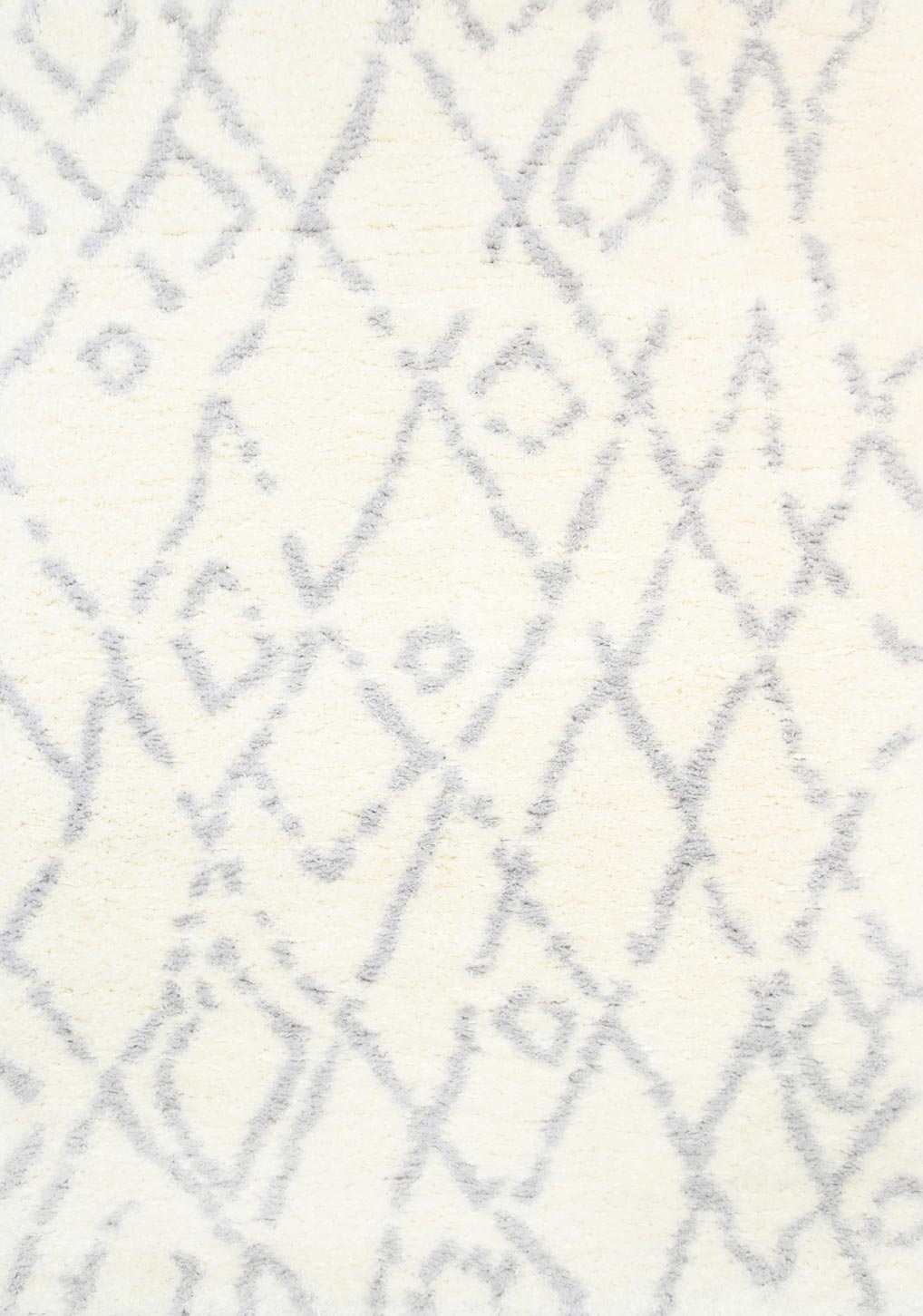 Moroccan Cream and Silver Fes Rug - 1909 695