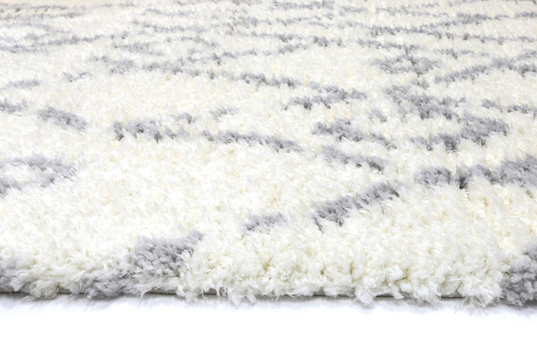 Moroccan Cream and Silver Fes Rug - 1909 695