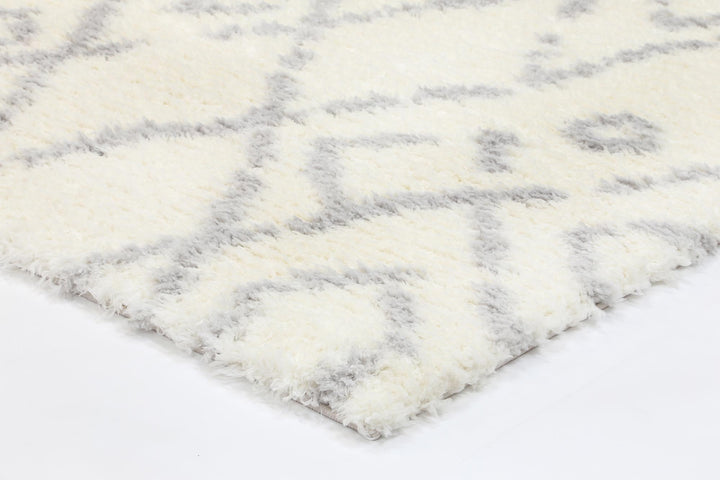 Moroccan Cream and Silver Fes Rug - 1909 695