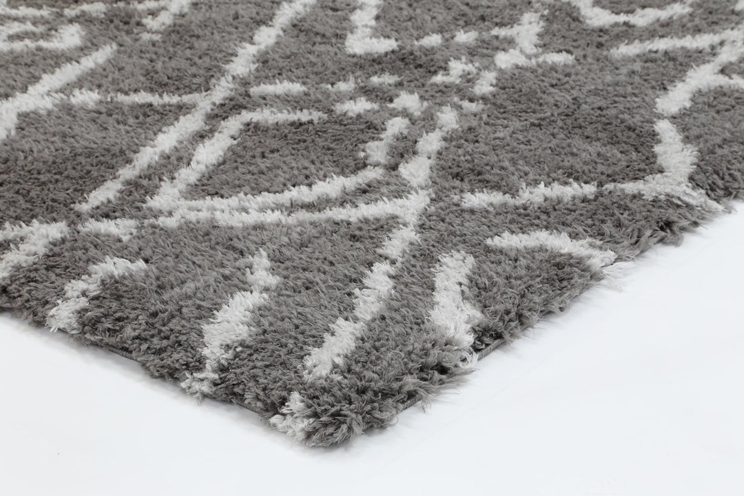 Moroccan Grey and Silver Fes Rug - 1909 995