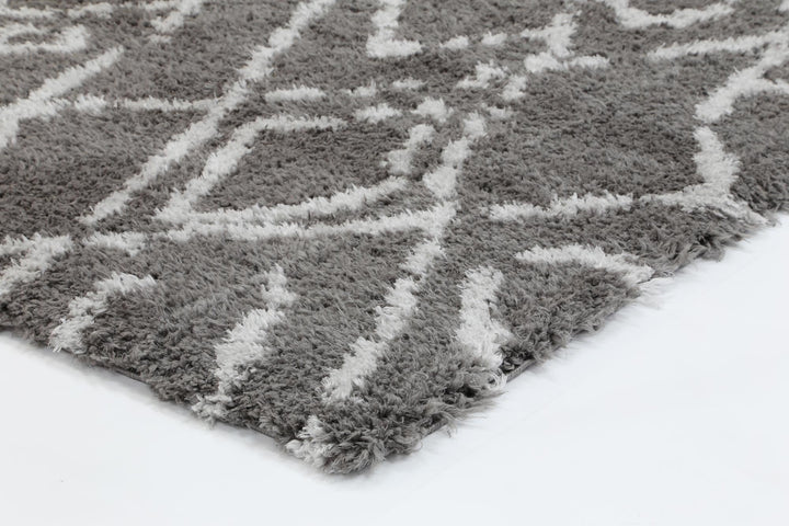 Moroccan Grey and Silver Fes Rug - 1909 995