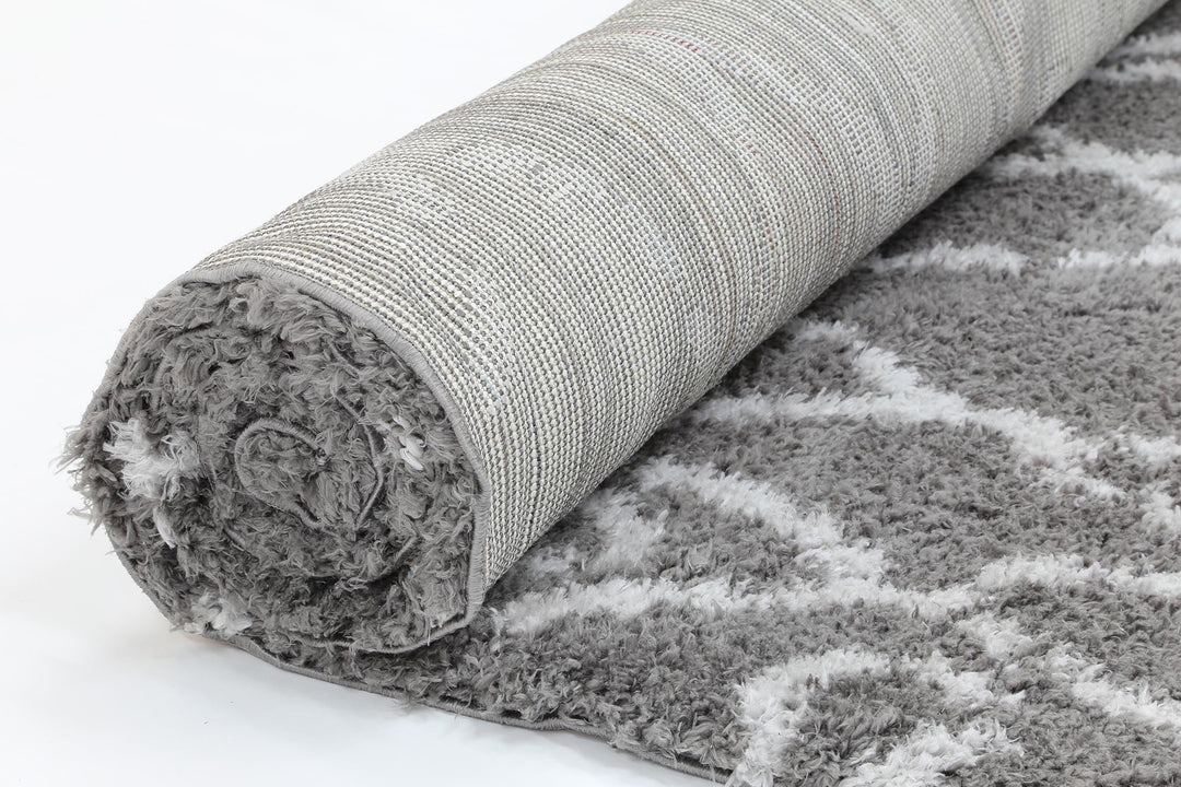Moroccan Grey and Silver Fes Rug - 1909 995