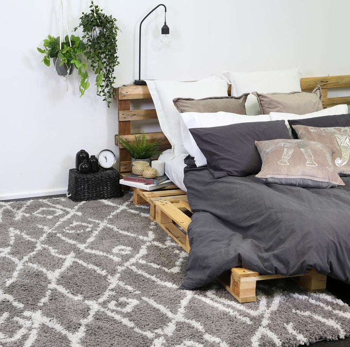 Moroccan Grey and Silver Fes Rug - 1909 995