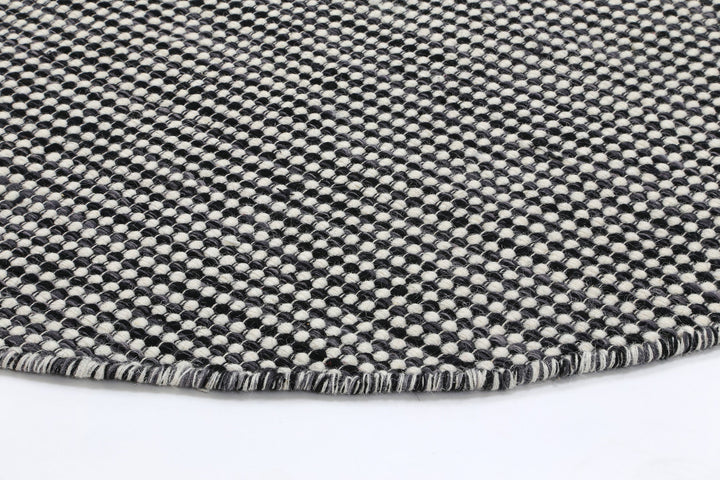 Nordic Charcoal Reversible Wool Round Rug