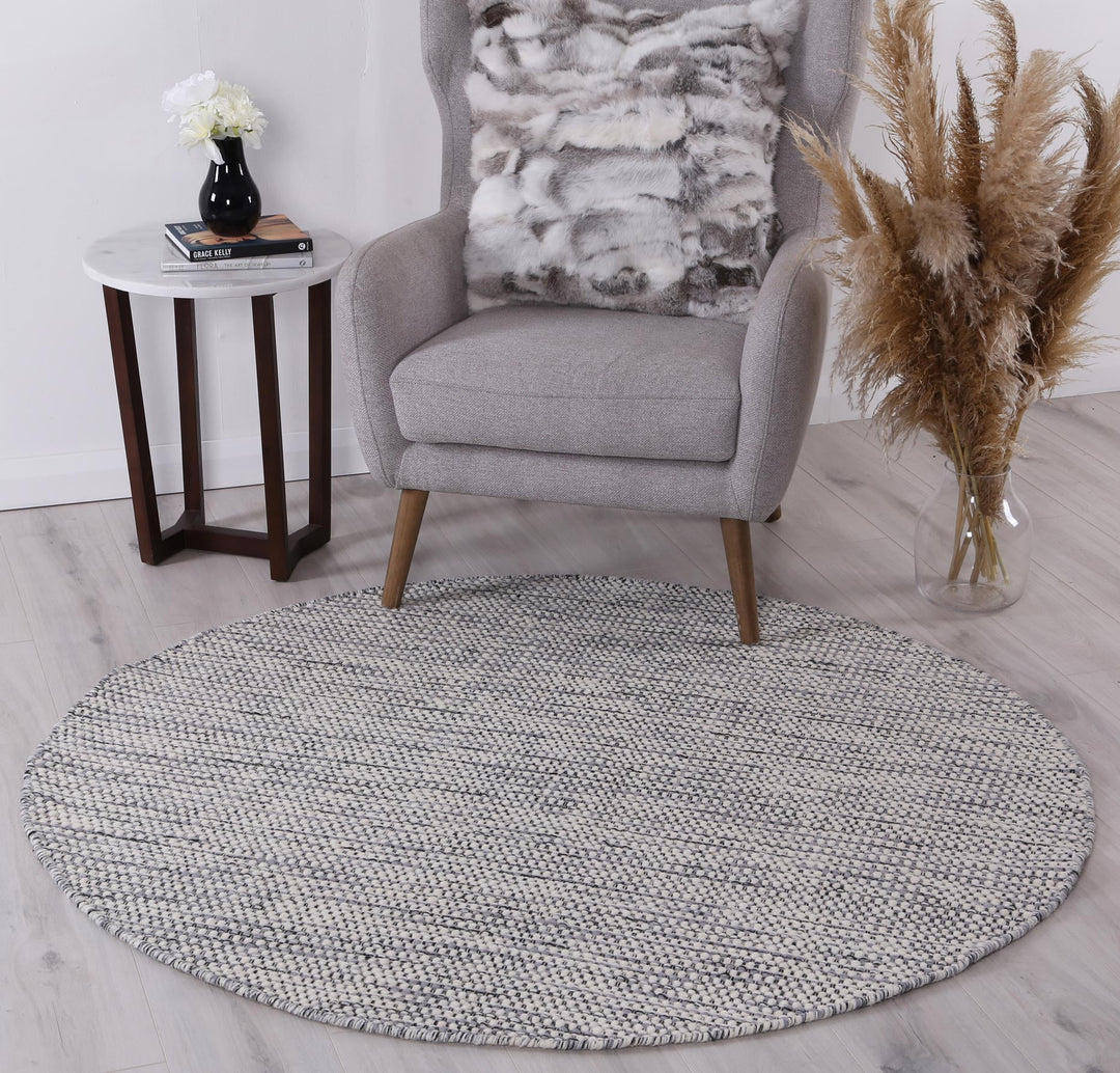 Round Grey Rug Wool Nordic Grey Reversible Wool Round Rug – Brand Ventures Pty Ltd