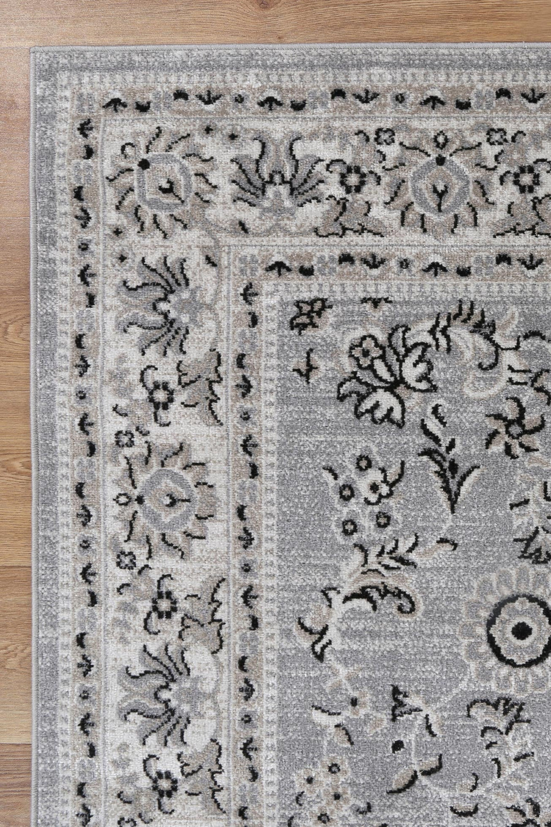 Oporto Hamburg Grey Traditional Soft Rug - OPOR10