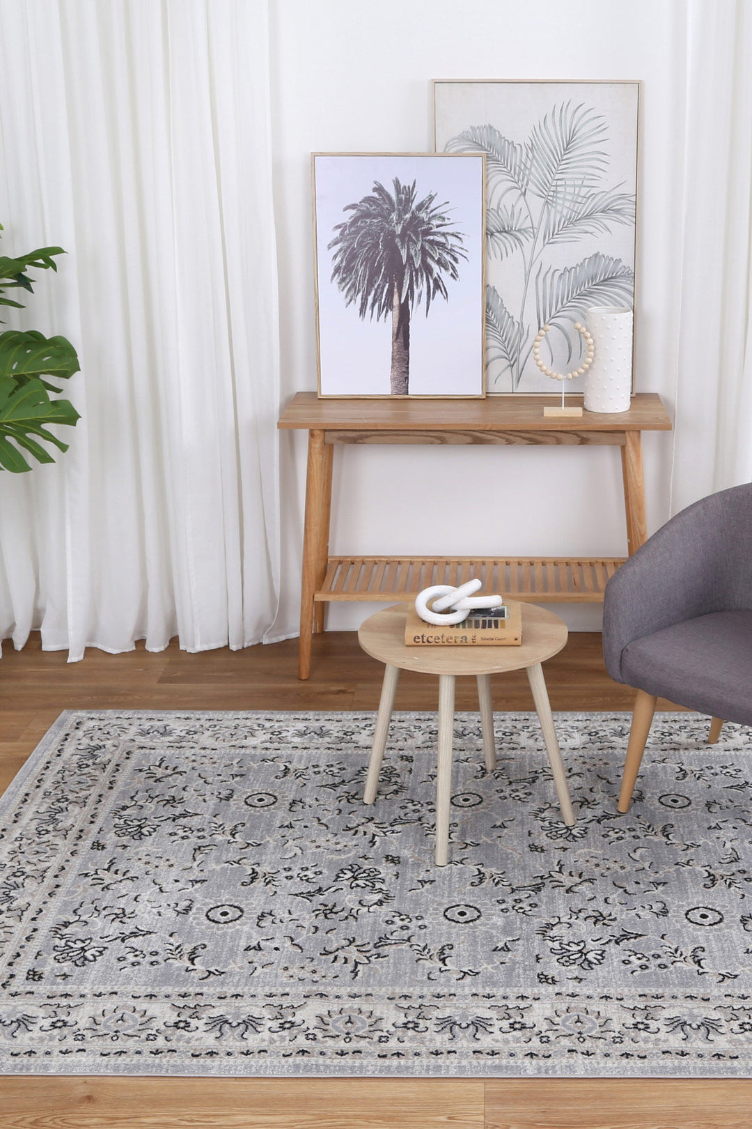 Oporto Hamburg Grey Traditional Soft Rug - OPOR10