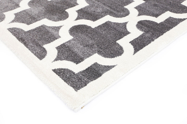 Piccolo Grey and White Lattice Pattern Kids Rug - 2051 895