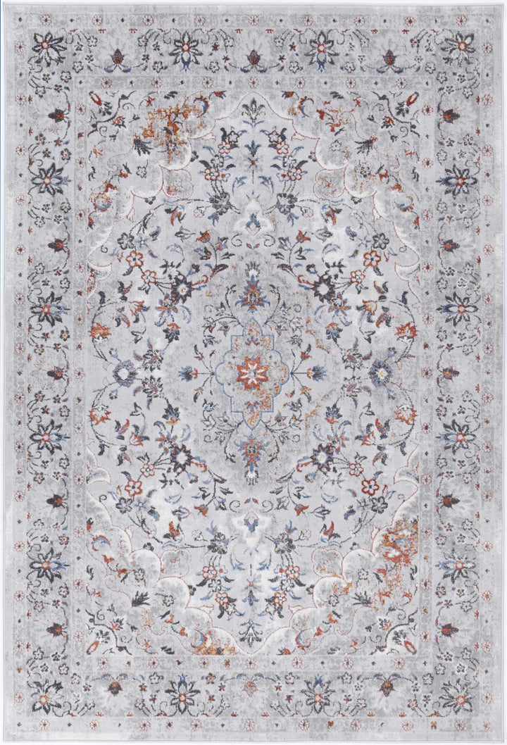 Porto Ava Ivory & Red Traditional Rug - 01