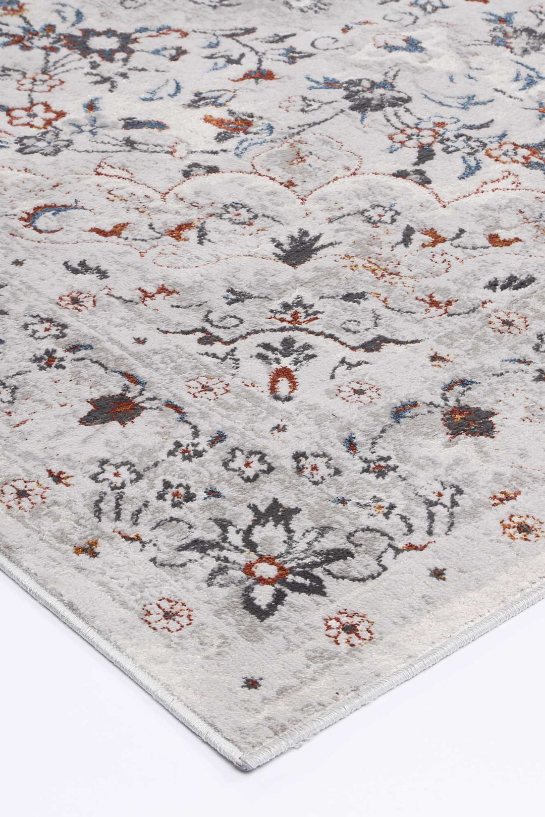 Porto Ava Ivory & Red Traditional Rug - 01