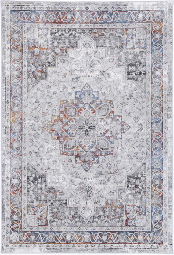 Porto Camila Grey & Blue Traditional Rug - 04