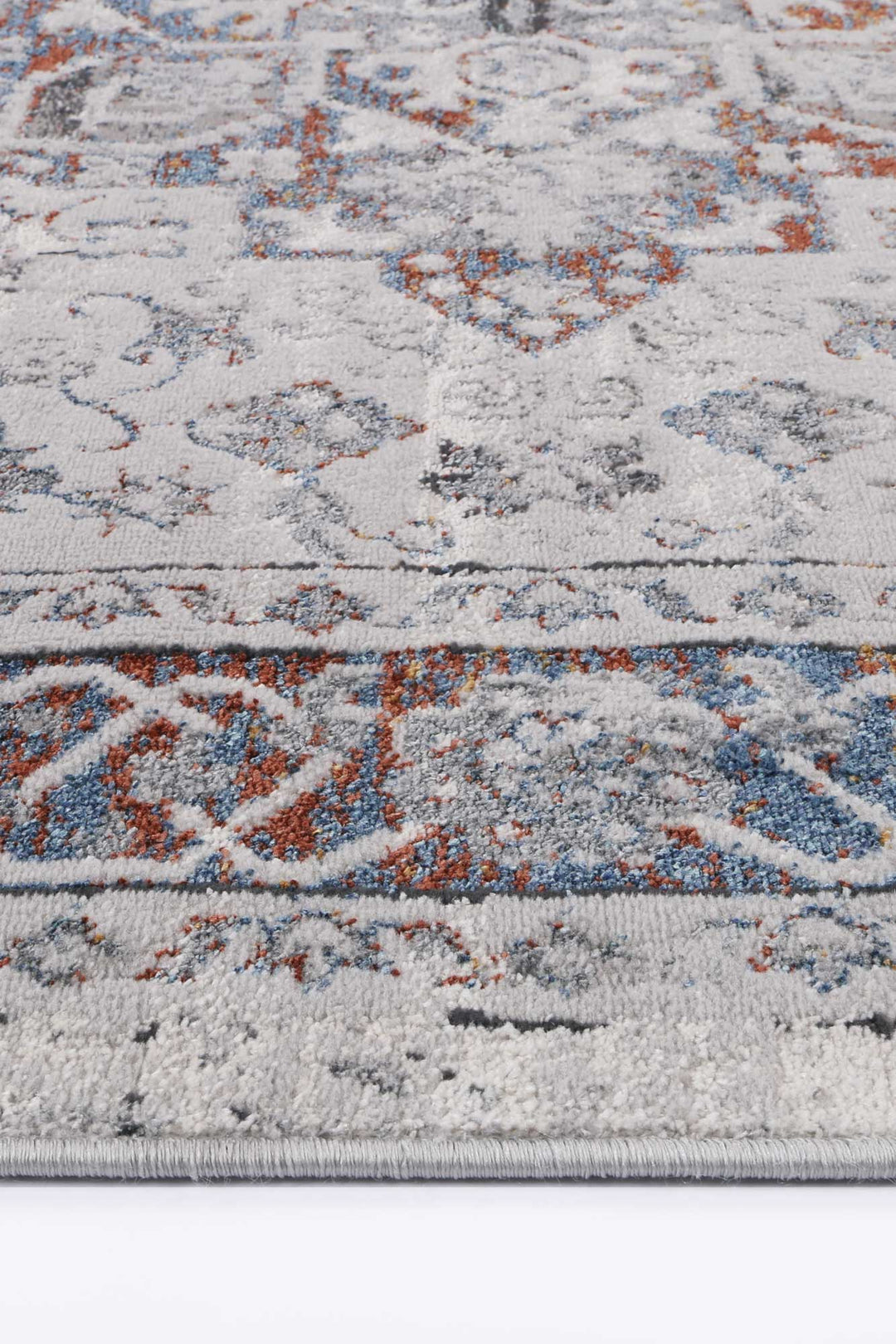 Porto Camila Grey & Blue Traditional Rug - 04
