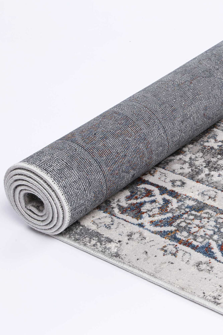 Porto Camila Grey & Blue Traditional Rug - 04