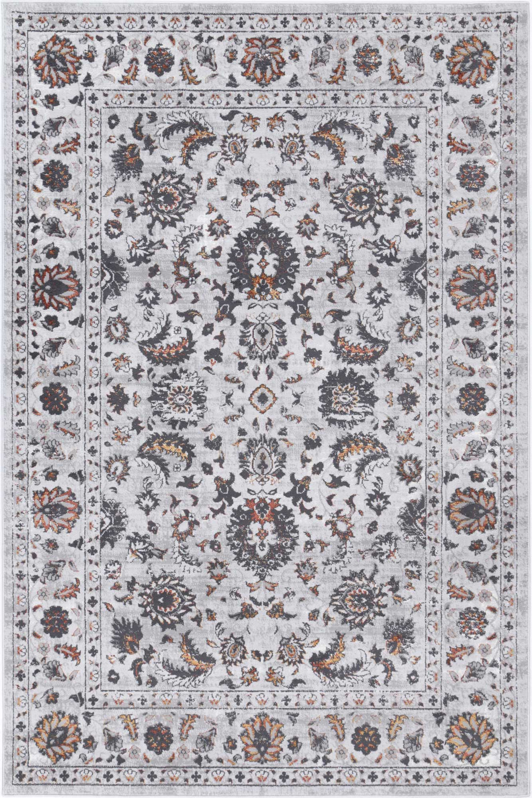 Porto Edward Ivory & Red Traditional Rug - 05