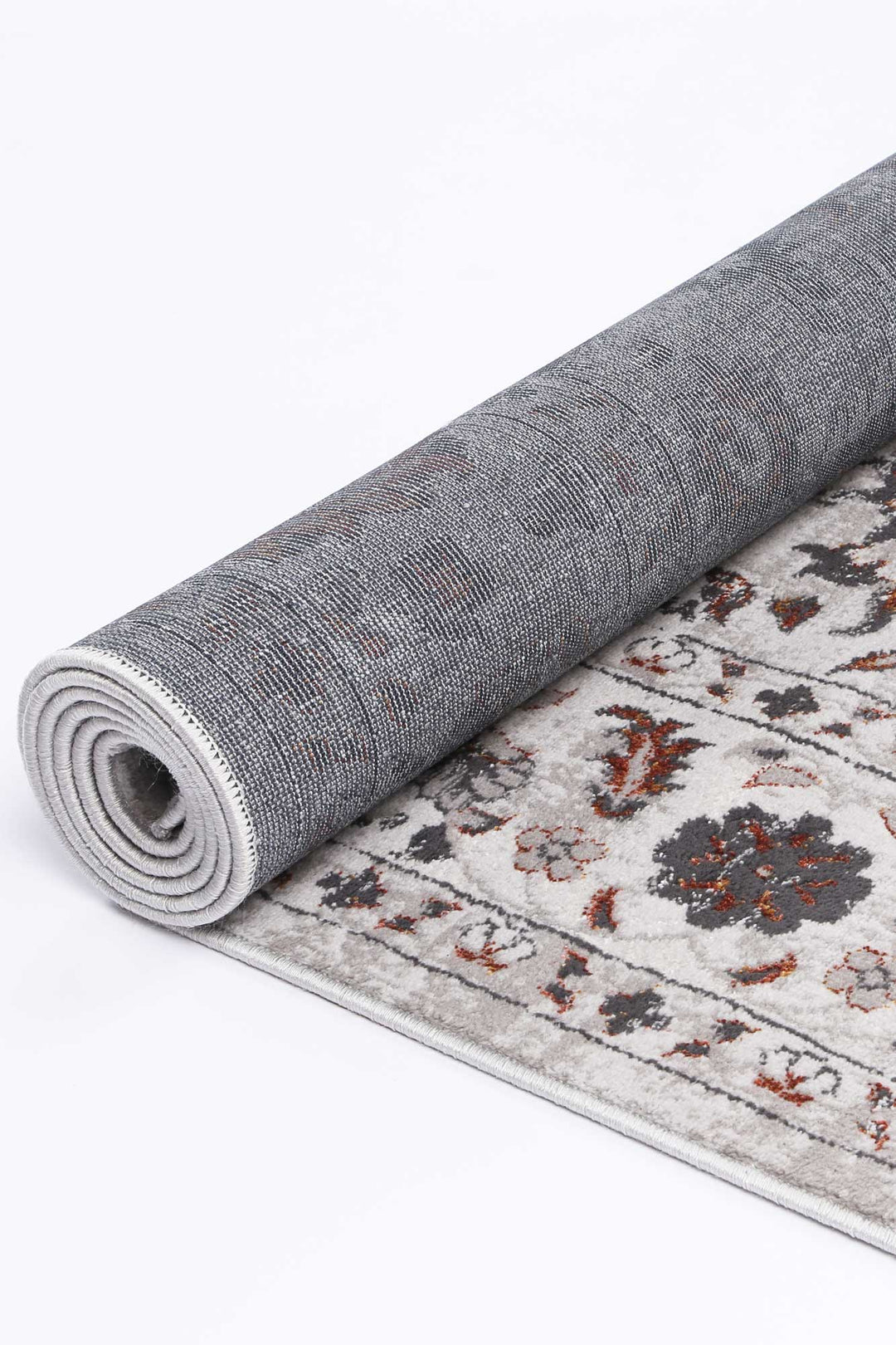 Porto Edward Ivory & Red Traditional Rug - 05