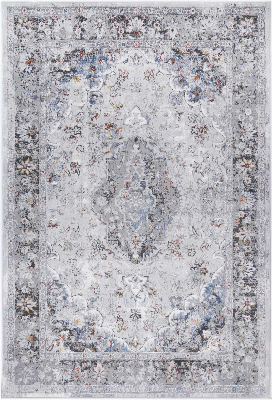 Porto Ava Ivory & Blue Traditional Rug - 07