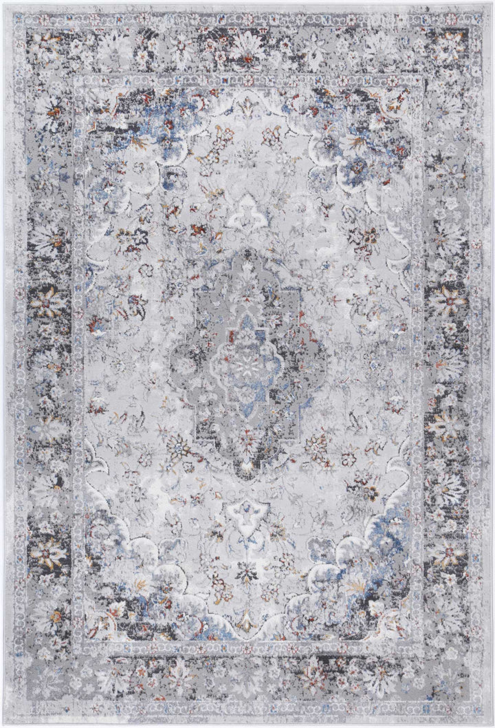 Porto Ava Ivory & Blue Traditional Rug - 07