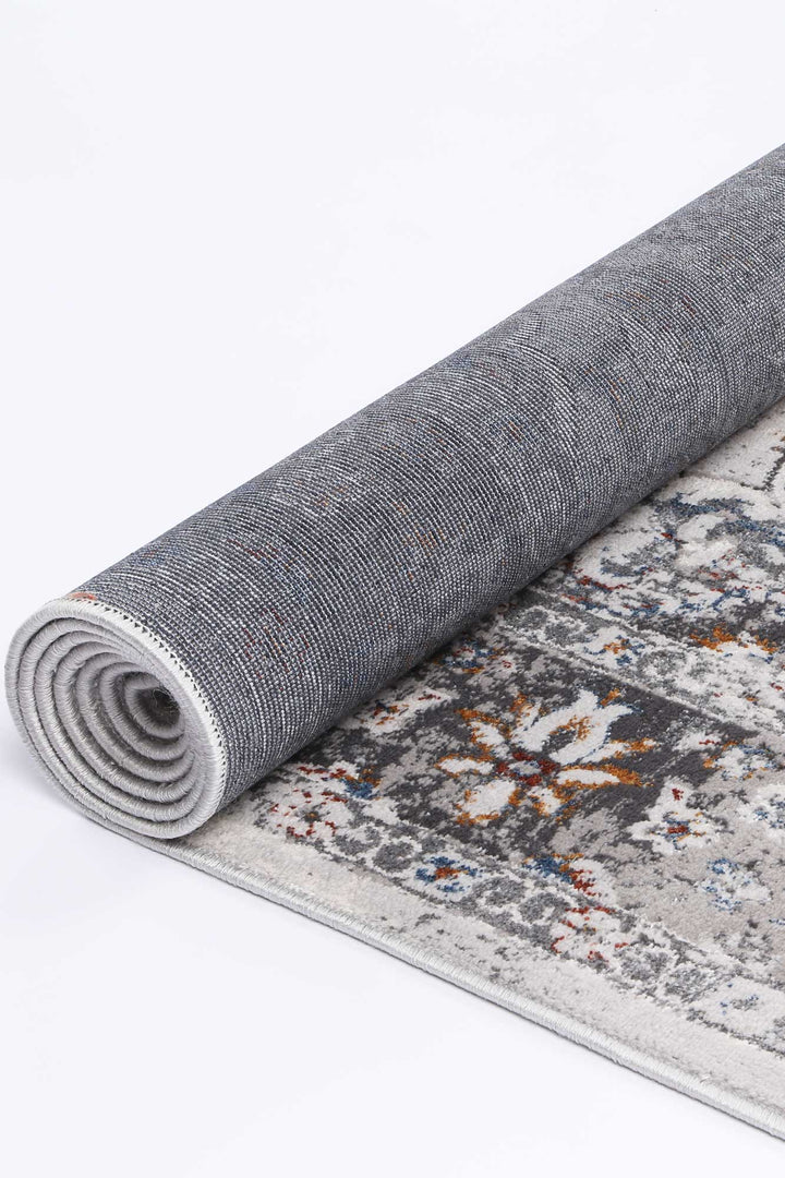 Porto Ava Ivory & Blue Traditional Rug - 07
