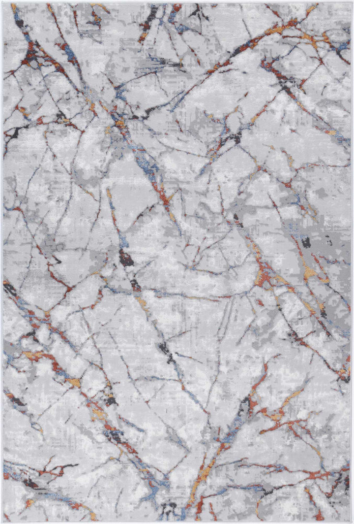 Porto Vincent Grey & Multi Abstract Rug - 08