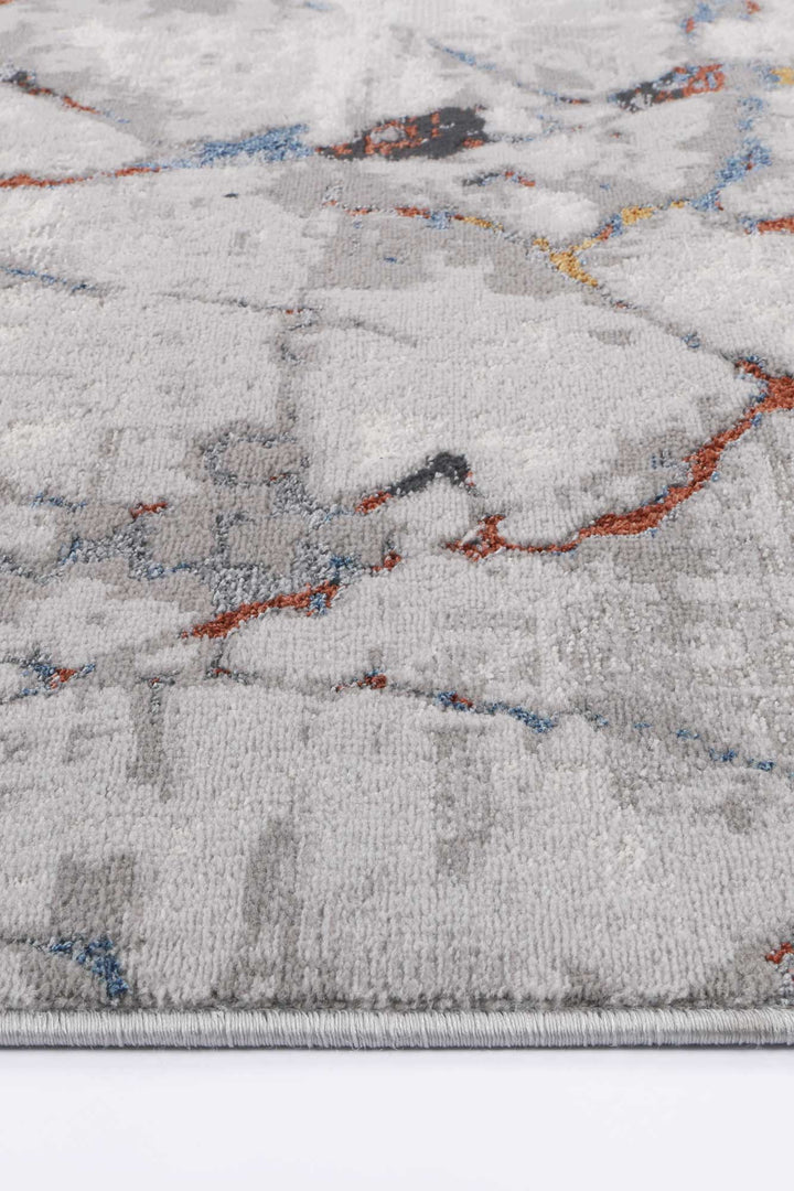 Porto Vincent Grey & Multi Abstract Rug - 08