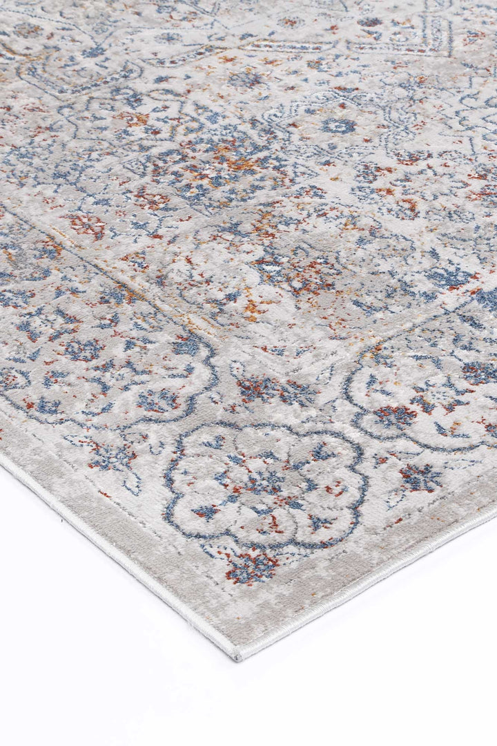 Porto Aurora Grey & Blue Traditional Rug - 14