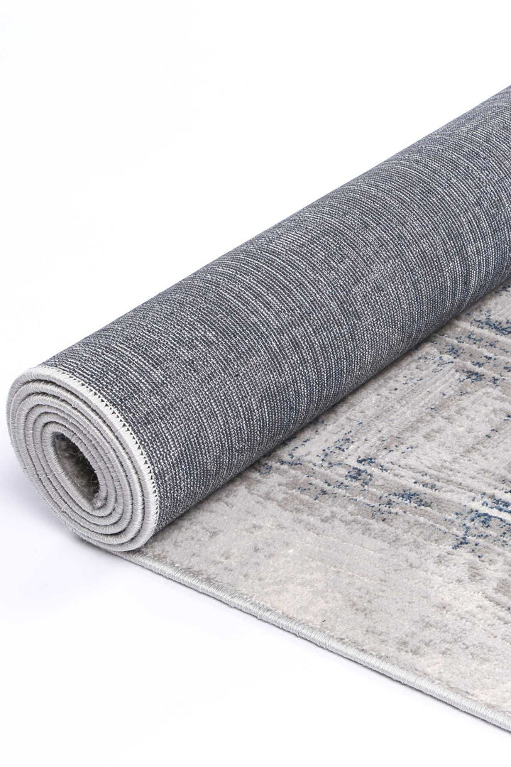 Porto Harlequinn Grey & Blue Geometric Rug - 16