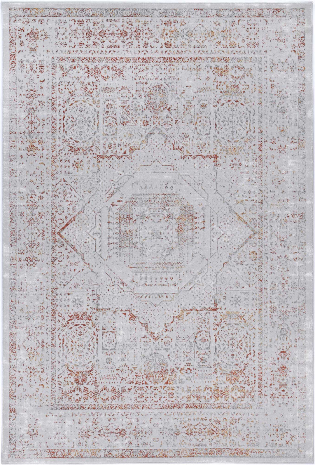 Porto Luna Cream & Red Traditional Rug - 19