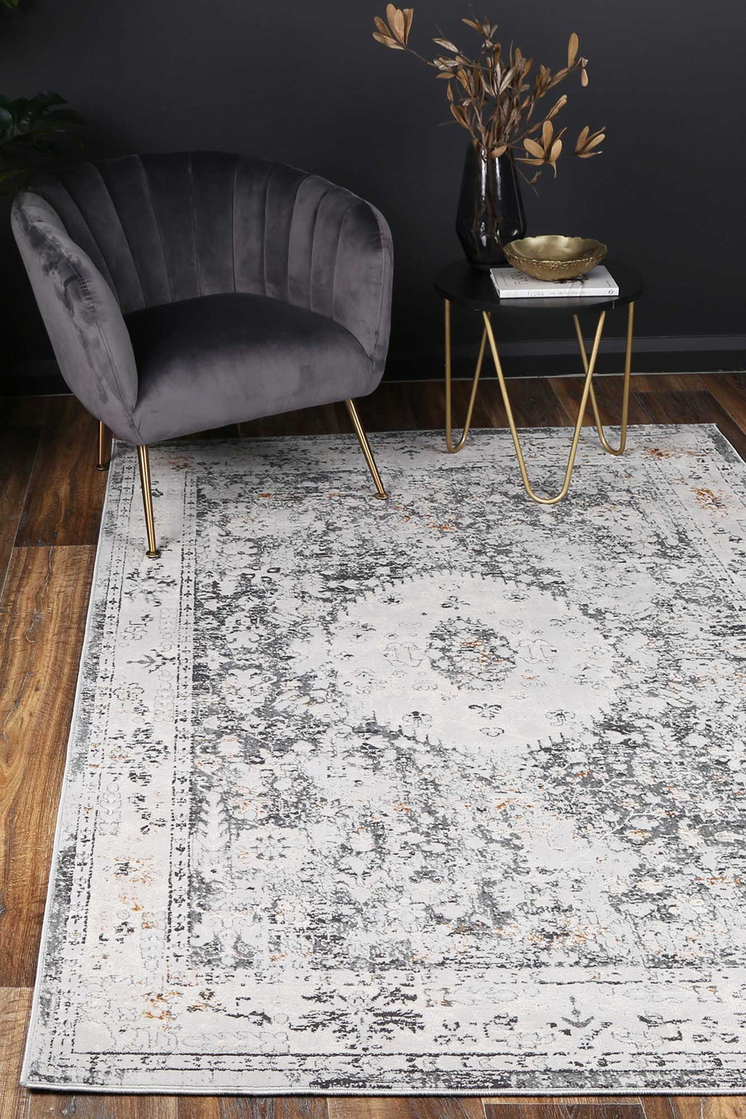 Porto Alexander Grey & Yellow Traditional Rug - 06