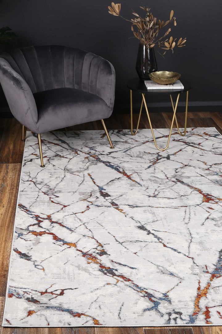 Porto Vincent Grey & Multi Abstract Rug - 08