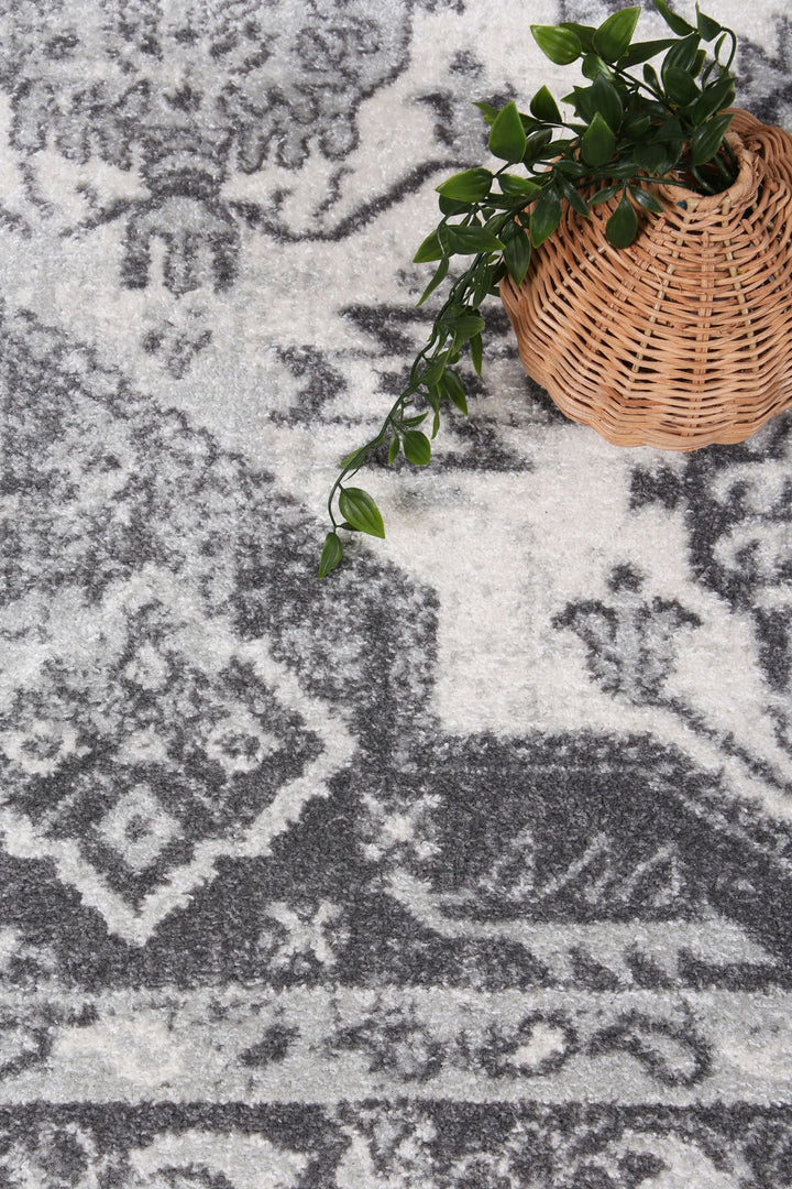 Provence Pau Cream & Grey Traditional Rug - 003