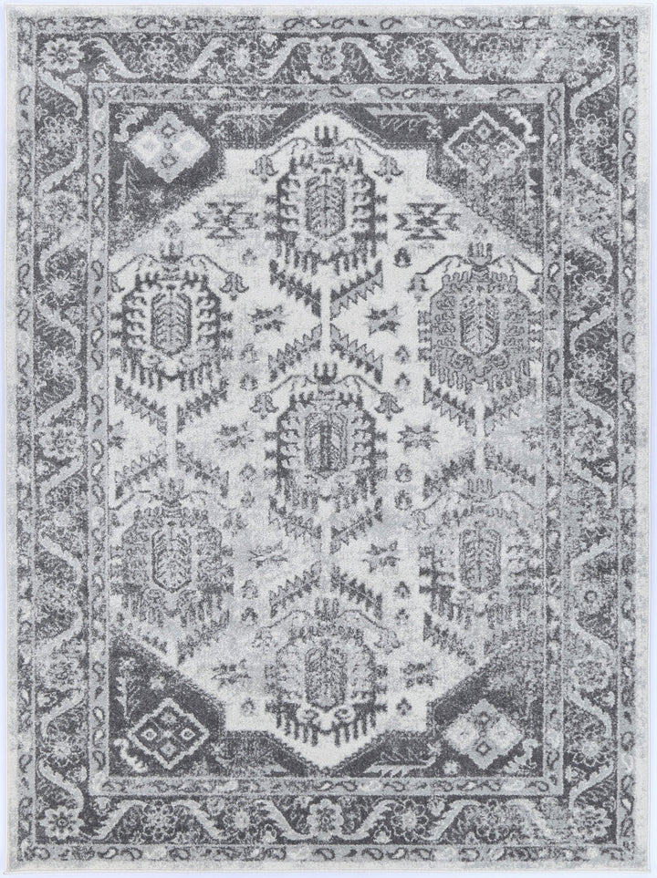 Provence Pau Cream & Grey Traditional Rug - 003