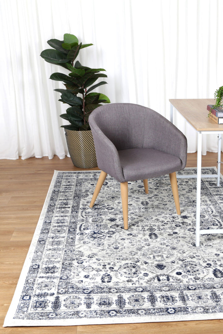 Provence Marseille Ivory & Blue Traditional Rug - 016