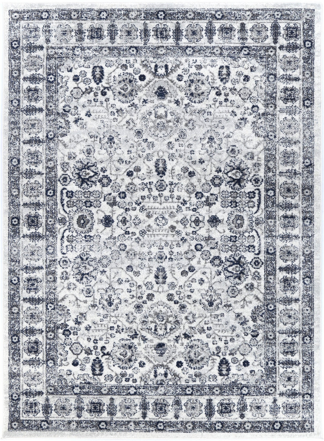 Provence Marseille Ivory & Blue Traditional Rug - 016