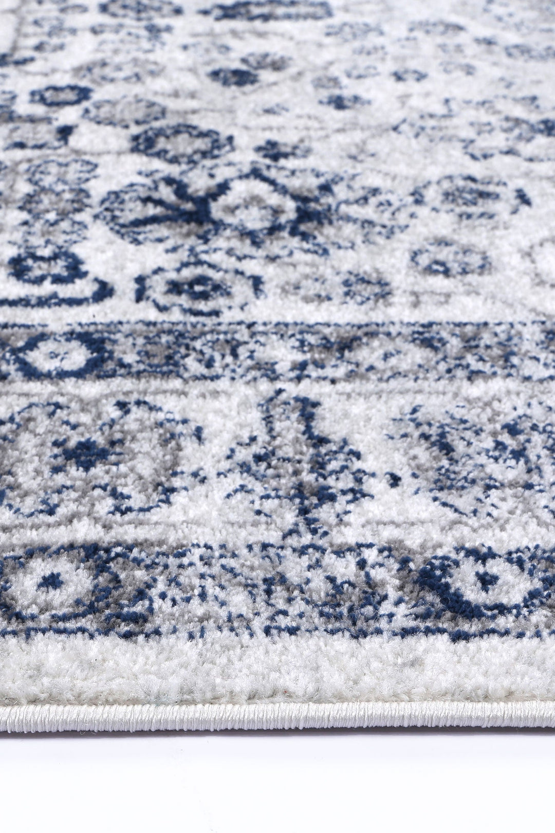 Provence Marseille Ivory & Blue Traditional Rug - 016