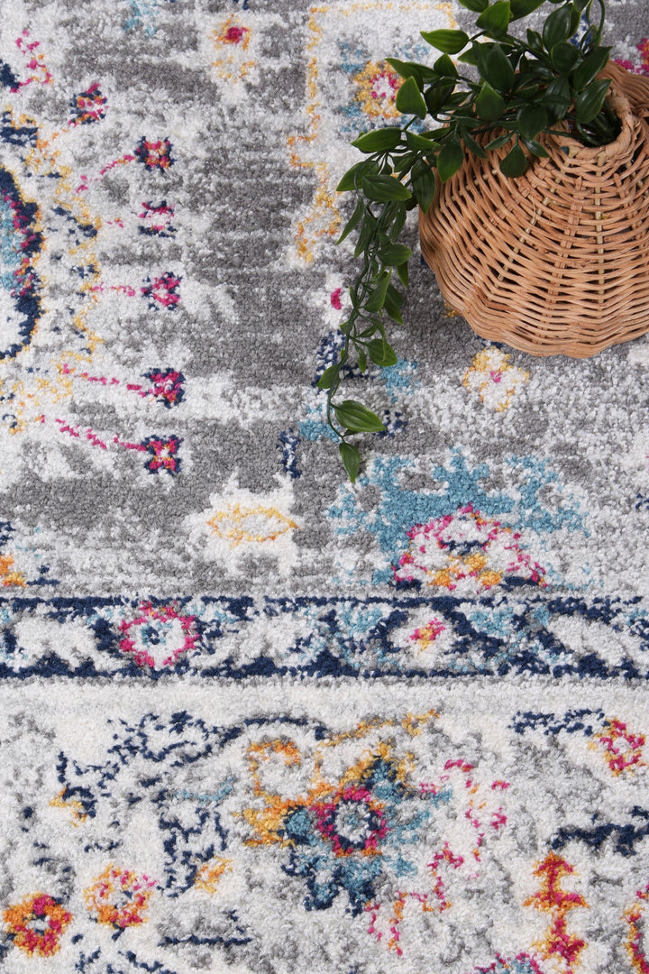 Provence Monaco Grey & Multi Transitional Rug - 019