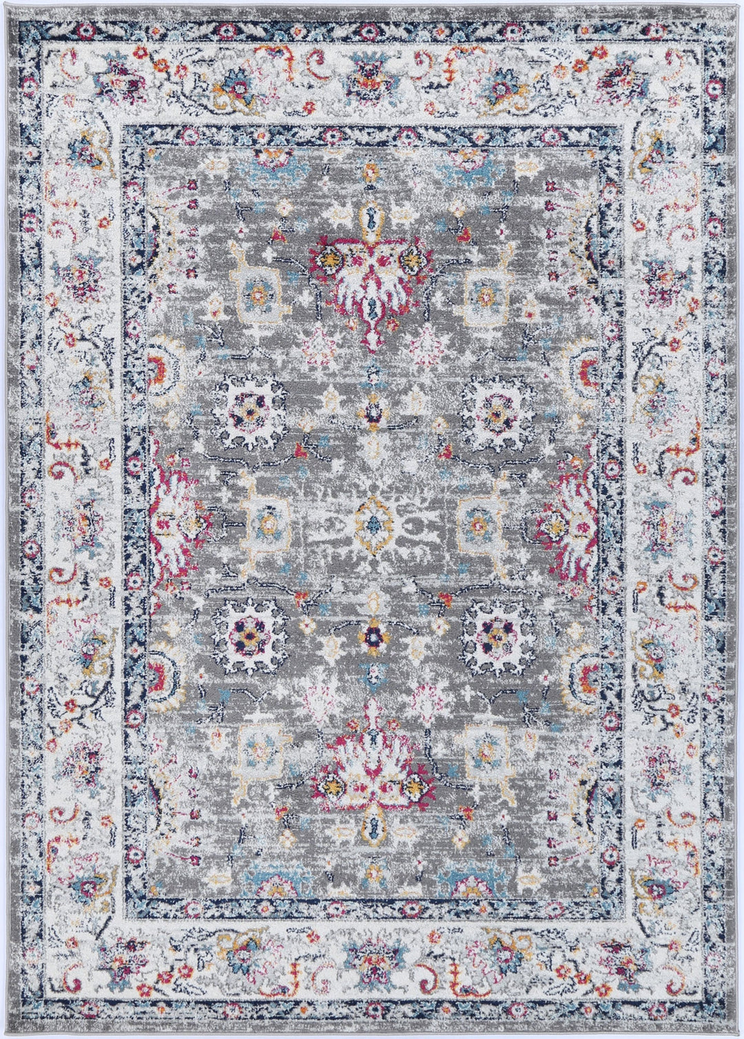 Provence Monaco Grey & Multi Transitional Rug - 019