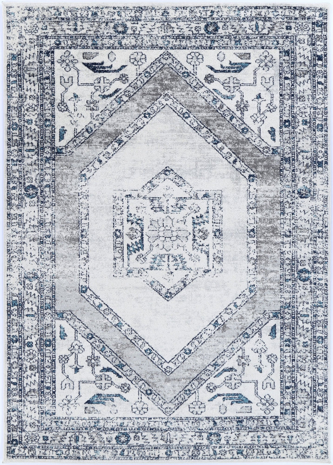Provence Meze Grey Traditional Rug - 024