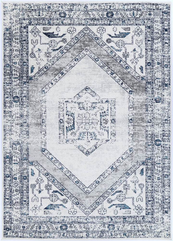Provence Meze Grey Traditional Rug - 024