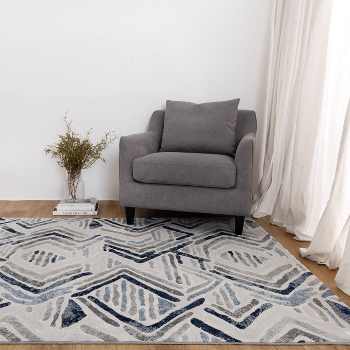 Ruby Diamond Blue Grey Rug - RUB01