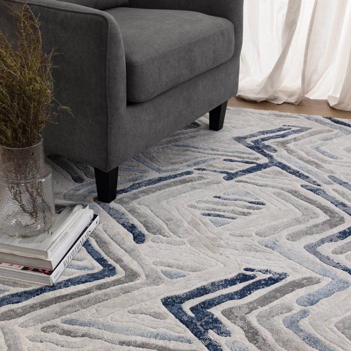 Ruby Diamond Blue Grey Rug - RUB01