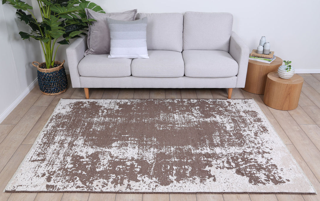Rustic Faded Beige Abstract Rug - 6121 BEIG