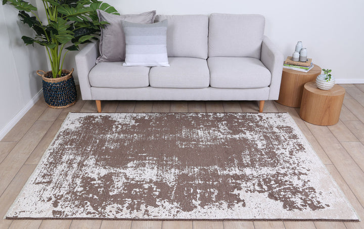 Rustic Faded Beige Abstract Rug - 6121 BEIG