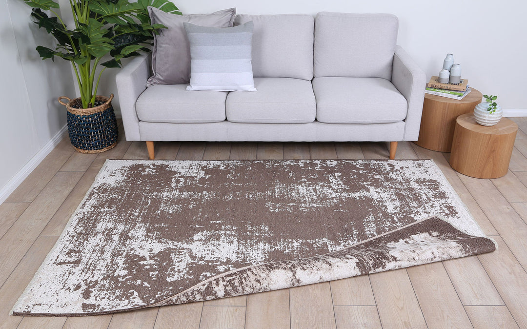 Rustic Faded Beige Abstract Rug - 6121 BEIG