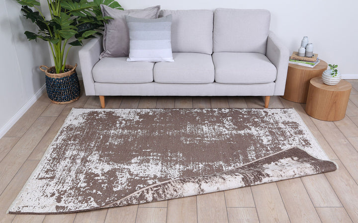 Rustic Faded Beige Abstract Rug - 6121 BEIG