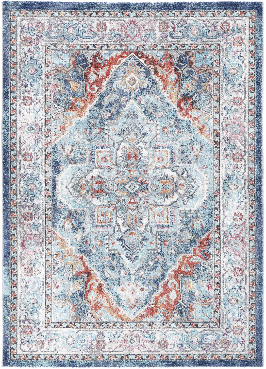 Salsa Maykel Blue & Terracotta Transitional Rug - SALS04