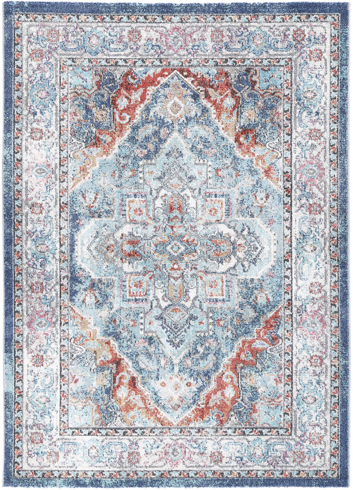 Salsa Maykel Blue & Terracotta Transitional Rug - SALS04
